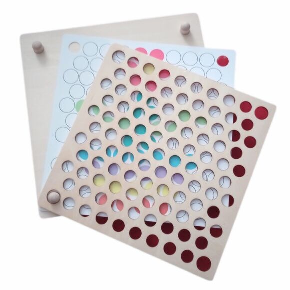 Sorting Wooden Matching Chopstick + Marble Game Toddler Educational - Picture 9 of 10